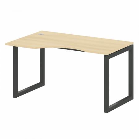 Metal System Quattro Стол криволинейный левый на О-образном м/к 50БО.СА-2 (L) Дуб Наварра/Металл Сер