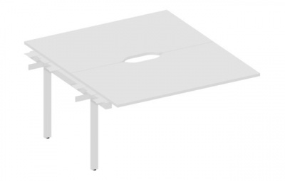 Cтол bench приставной 1400х1600х750мм (с эргономичными вырезами) AW2TPV148BLBL белый белый