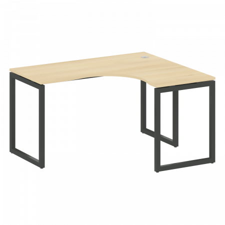 Metal System Quattro Стол криволинейный правый на О-образном м/к 40БО.СА-3 (R) Дуб Наварра/Металл Се