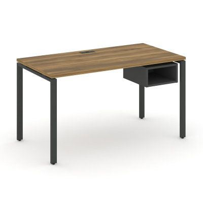 Concept Стол рабочий с подвесной тумбой с 1 открытой нишей CN.SP-101 Сандал Янтарный/Антрацит/Металл