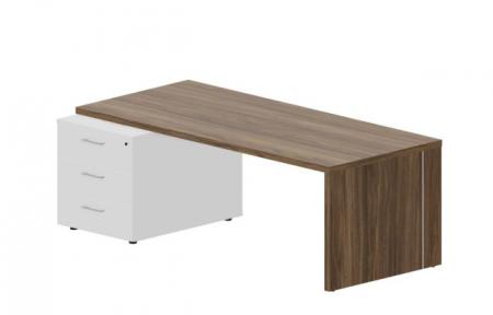 Стол на опорной тумбе 3 ящика (левый) 200(+0/15/30)0х900х73.50мм NR200T3G