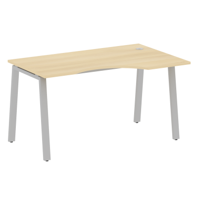 Metal System Стол криволинейный правый на А-образном м/к БА.СА-2 (R) Акация Лорка/Металл Серый 1400*