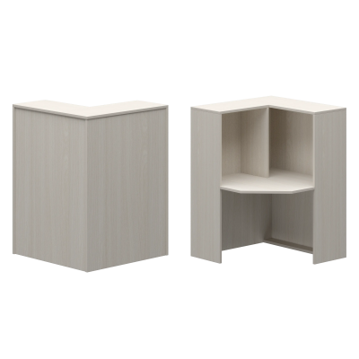 Стойка угловая левая А-555 Ясень шимо 900x900x1220 Ресепшн