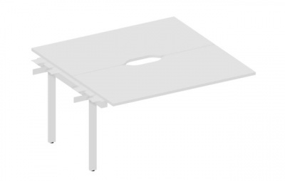 Cтол bench приставной 1400х1400х750мм (с эргономичными вырезами) AW2TPV147BLBL белый белый