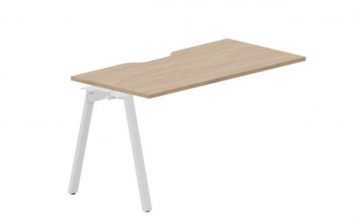 Стол 1380х680х750мм (с эргономичным вырезом) - приставной элемент ARNPV147OWBL светлый дуб белый