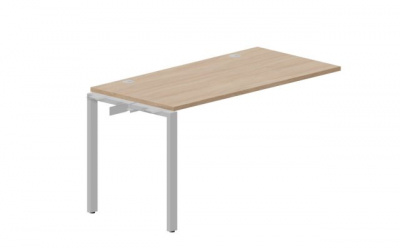 Стол 1380х680х750мм (2 громмета) - приставной элемент STNPG147OWAL светлый дуб алюминий
