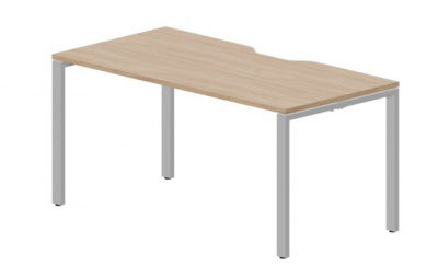 Стол 1580х780х750мм (с эргономичным вырезом) STNV168OWAL светлый дуб алюминий
