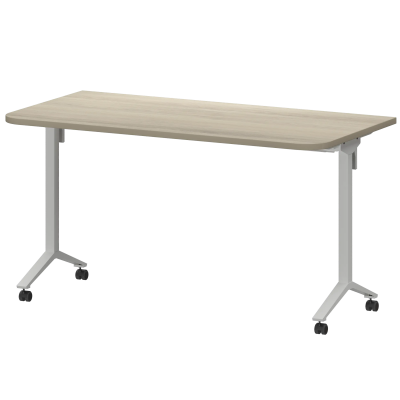 Стол мобильный складной радиусный МБ25-140.70Р Кронберг/Белый 1400x700x750 Моби