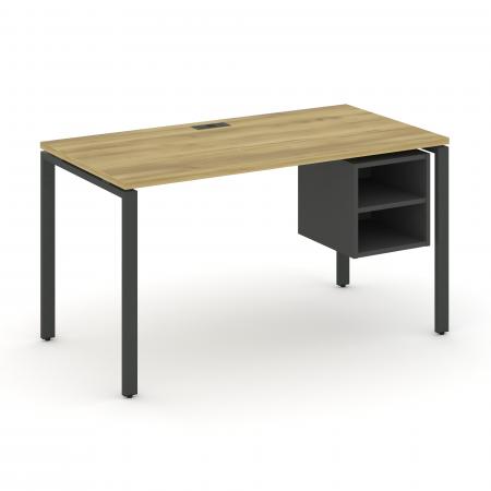 Concept Стол рабочий с подвесной тумбой с 2 открытыми нишами CN.SP-105 Сандал Янтарный/Белый Бриллиа