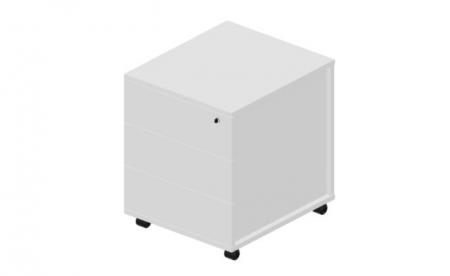 Тумба мобильная (3 ящика, стандартные колёсные опоры, без ручек) 460х530х570мм UMP3B