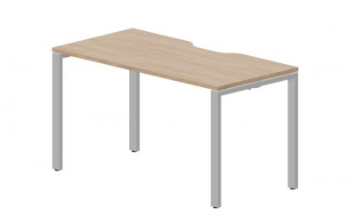 Стол 1380х680х750мм (с эргономичным вырезом) STNV147OWAL светлый дуб алюминий