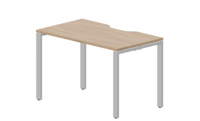 Стол 1180х680х750мм (с эргономичным вырезом) STNV127OWAL светлый дуб алюминий