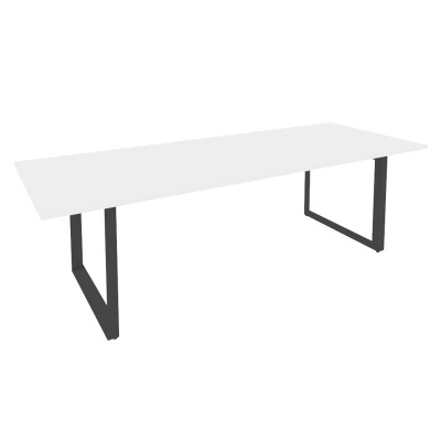 Onix Direct Стол переговорный на О-образном м/к O.MO-PRG-25 Белый Бриллиант/Металл Антрацит 2580*980