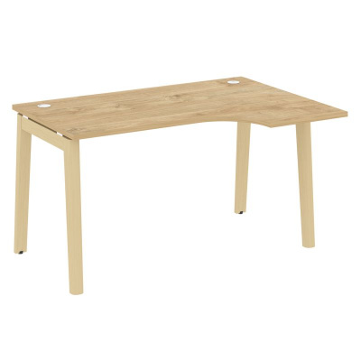 Onix Wood Стол эргономичный правый OW.SA-2 (R) Тиквуд Светлый/Дуб Светлый/Металл Белый 1380*980*750