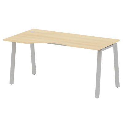 Metal System Стол криволинейный левый на А-образном м/к БА.СА-1 (L) Акация Лорка/Металл Серый 1600*9