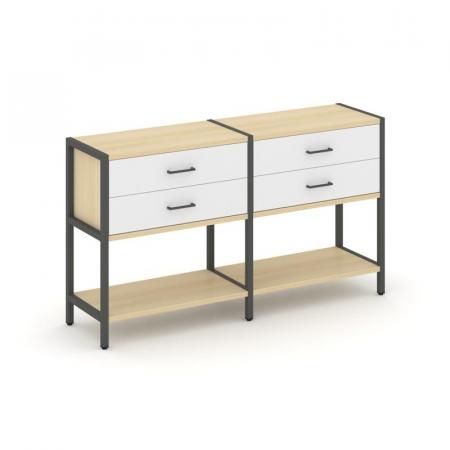 Shelf System Двухсекционный стеллаж двухярусный с ящиками SN.STM-222 15