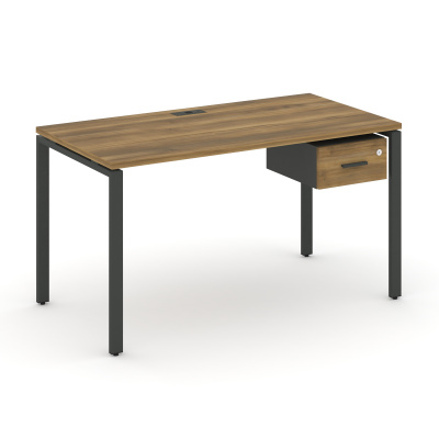 Concept Стол рабочий с подвесной тумбой с одним ящ. CN.SP-109 A Сандал Янтарный/Антрацит/Металл Антр