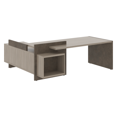 Стол СФ-531202 Дрифтвуд /Бетон чикаго темно-серый 2200х1996х840 WOOD&STONE