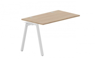 Стол 1180х680х750мм (2 громмета) - приставной элемент ARNPG127OWBL светлый дуб белый