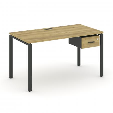 Concept Стол рабочий с подвесной тумбой с одним ящ. CN.SP-109 A Сандал Янтарный/Антрацит/Металл Антр