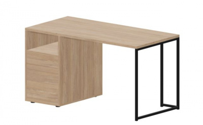 Стол на опорной тумбе 3 ящ. левый (push-to-open, в разборе), 1380х680х750мм LKSTG147OWOWNR светлый дуб светлый дуб