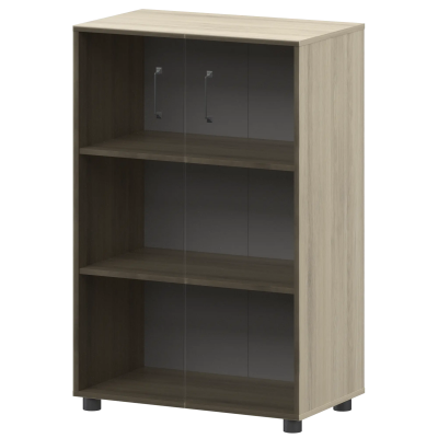 Стеллаж средний закрытый с стеклянными фасадами К-933,К-946,КФ-946 Кронберг 720x420x1215 Приоритет