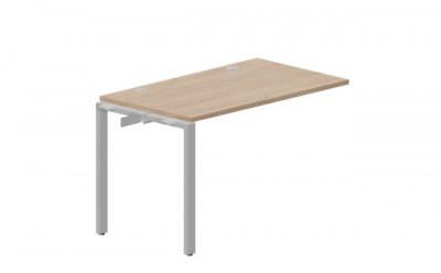 Стол 1180х680х750мм (2 громмета) - приставной элемент STNPG127OWAL светлый дуб алюминий