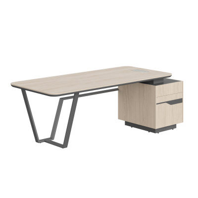 Стол СФ-571101.1 Дуб светлый/Черный графит 2225х900х762 LINE