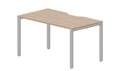 Стол 1380х780х750мм (с эргономичным вырезом) STNV148OWAL светлый дуб алюминий