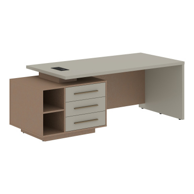 Стол руководителя с тумбой VCT 2190(L) Аметист/Бронза браш/Кобра 2100х900х750 VELION