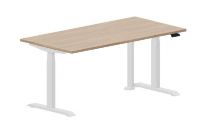 Стол регулируемой высоты 1600х800х60.5-124.50мм MPS168OWBL светлый дуб белый