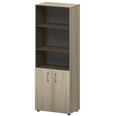 Стеллаж комбинированный с стеклянными фасадами К-934,К-942,К-946,КФ-942,КФ-946 Кронберг 720x420x2000 Приоритет