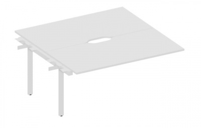 Cтол bench приставной 1600х1600х750мм (с эргономичными вырезами) AW2TPV168BLBL белый белый