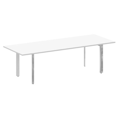 Onix Direct Lux Стол переговорный П-обр. м/к M-O.MP-PRG-25 Белый Бриллиант/Нержавеющая Сталь/Хром 25