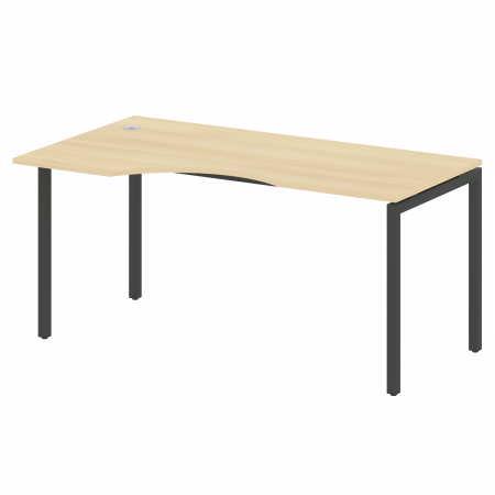 Metal System Quattro Стол криволинейный левый на П-образном м/к 40БП.СА-1 (L) Дуб Наварра/Металл Сер