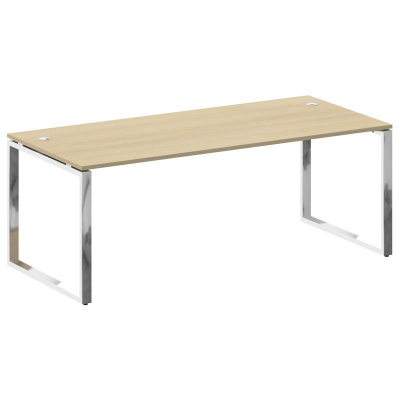 Metal System Direct Стол рабочий руковод. О-обр. м/к БО.СРР-6.9 Акация Лорка/Нержавеющая Сталь 2000*