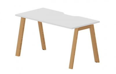 Стол 1400х700х750мм (с эргономичным вырезом) AWV147BLBH белый бук