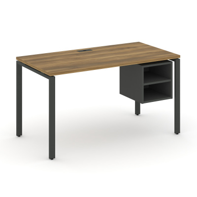 Concept Стол рабочий с подвесной тумбой с 2 открытыми нишами CN.SP-105 Сандал Янтарный/Антрацит/Мета