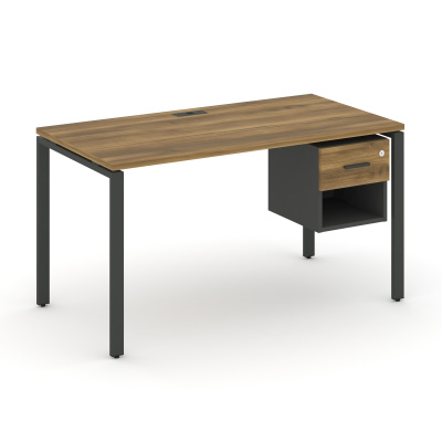 Concept Стол рабочий с подвесной тумбой 1 открытой нишей и одним ящ. CN.SP-117 A Сандал Янтарный/Ант