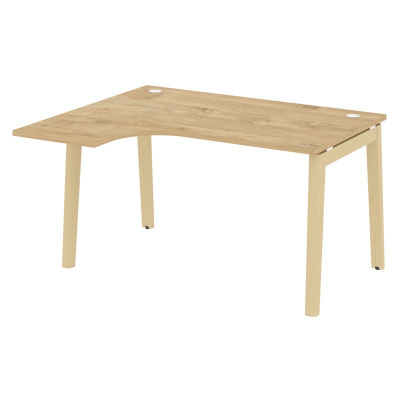 Onix Wood Стол эргономичный левый OW.SA-3 (L) Тиквуд Светлый/Дуб Светлый/Металл Белый 1380*1180*750