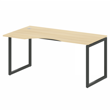 Metal System Quattro Стол криволинейный левый на О-образном м/к 40БО.СА-1 (L) Дуб Наварра/Металл Сер