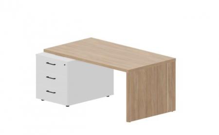 Стол на опорной тумбе 3 ящика (левый) 160(+0/15/30)0х900х73.50мм NR160T3G