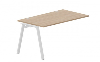 Стол 1380х780х750мм (2 громмета) - приставной элемент ARNPG148OWBL светлый дуб белый