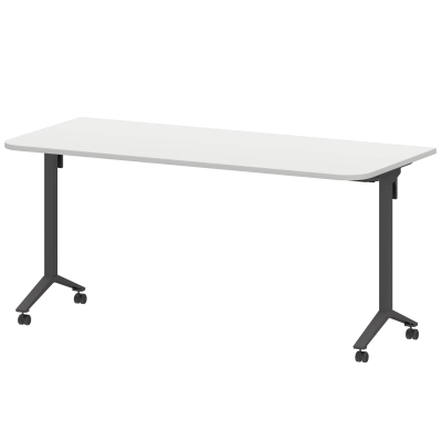 Стол мобильный складной радиусный МБ22-160.70Р Белый/Антрацит 1600x700x750 Моби