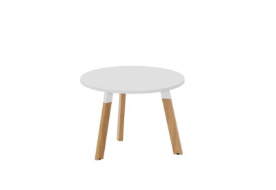 Круглый журнальный стол (на 3-х опорах) диам.60х43,5см, толщ. столешницы 18мм AWCR60BLBH белый бук