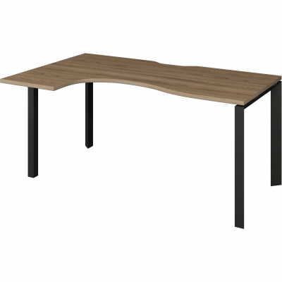 Стол эргономичный левый на металлокаркасе НТМП.П-040.ЛВ Дуб сафари/Антрацит 1400x1000x750 Аргентум-МП