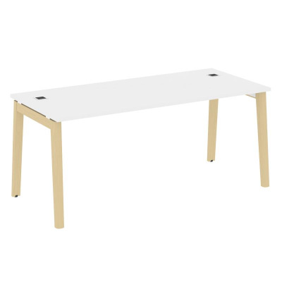 Onix Wood Direct Стол руководителя OW.SRR-5.8 Белый Бриллиант/Дуб Светлый/Металл Белый 1780*800*750