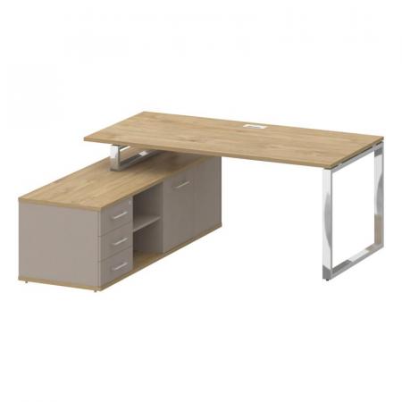 Стол руководителя с опорной греденцией, левый SK.SRG-180 (L) 1800*1800*753