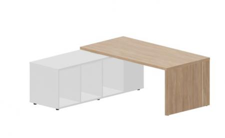 Стол на опорной сервисной тумбе (левый) 180(+0/15/30)0х1800х73.50мм NR180TSG