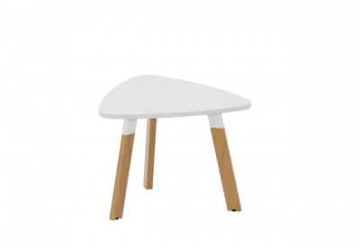 Треугольный журнальный стол (на 3-х опорах) 60х60х60х43,5см, толщ. столешницы 18мм AWCT40BLBH белый бук